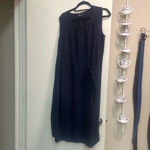 Navy linen dress